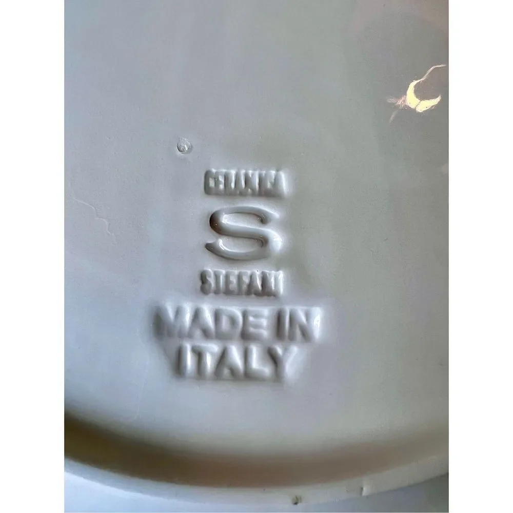 Stefani Italy Large Ceramic Plate Charger Farm Animals White Hand Painted Dish